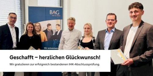 Ausbildung erfolgreich abgeschlossen: Drei Nachwuchskräfte starten bei der BAG durch