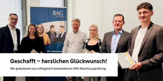 Ausbildung erfolgreich abgeschlossen: Drei Nachwuchskräfte starten bei der BAG durch